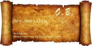 Orr Bertilla névjegykártya